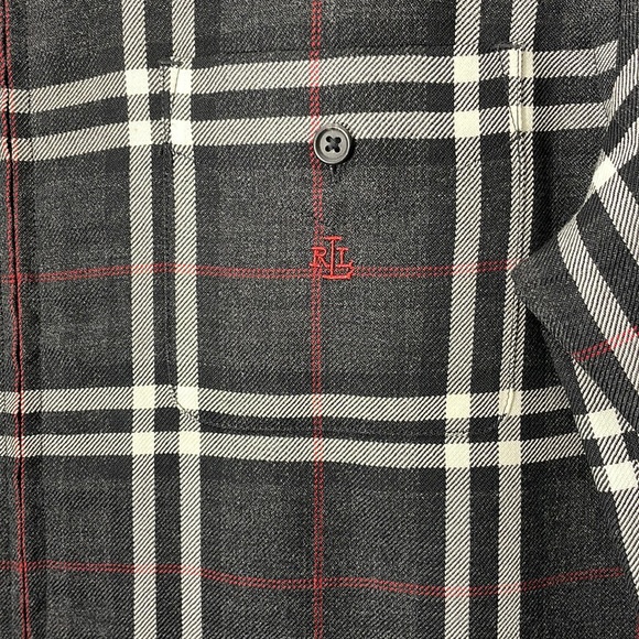 Ralph Lauren Shacket Black Windowpane Full Zip Womens Size S LRL Shirt Jacket - Picture 3 of 12